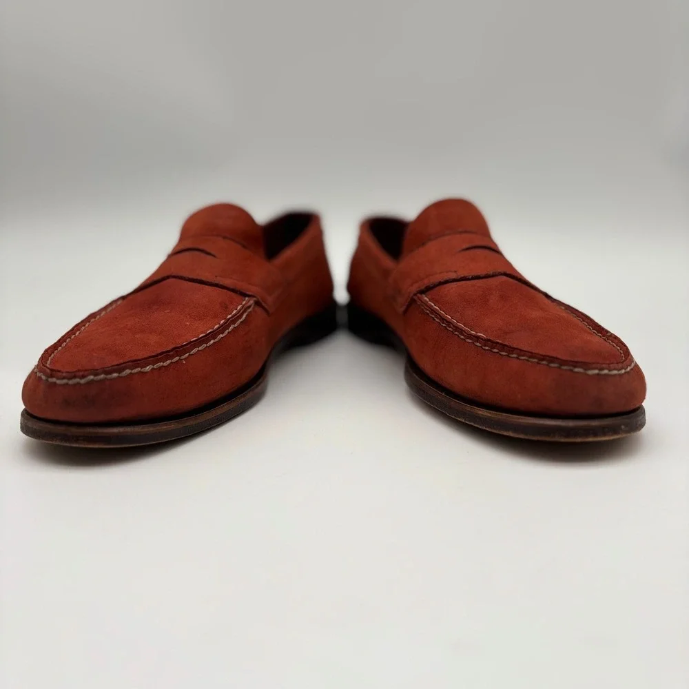 GH Bass Weejuns Heritage Collection Rust Nubuck Penny Loafers Mens 10 M